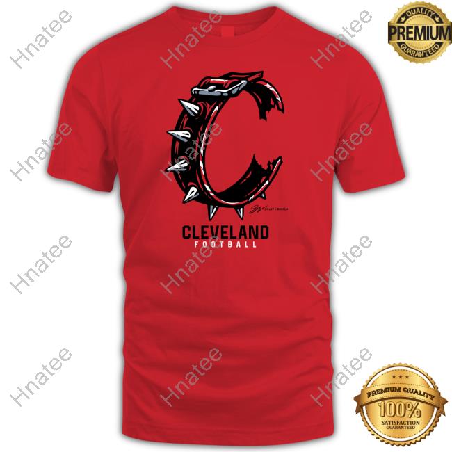 Orange Cleveland Football C Collar T Shirt