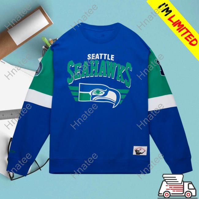 Mitchell & Ness Royal Seattle Seahawks Gridiron Classics All Over Print 3.0  Hoodies - Hnatee