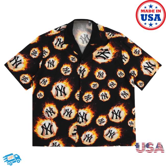 Official Pleasures Clothing Store Shop Fireball Button Down New York Yankees  Tees - Hnatee
