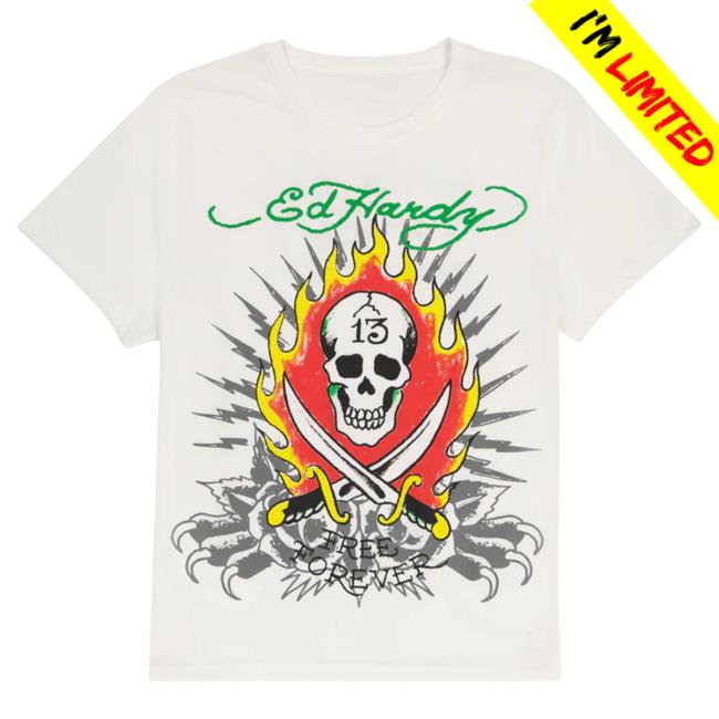 Official Ed Hardy Merch Store Flame Skull Tee EdHardy Apparel Clothing Shop  - Hnatee