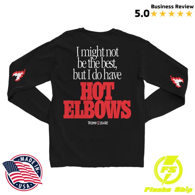 Official Technoblade Merch Store Shop Hot Elbows LS Tee Black Official Technoblade Merch Store Shop Hot Elbows LS Tee Black