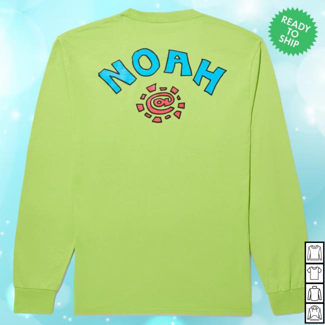 Official Noah Merch Store Noah X Adwysd Logo L/S T Shirt Lime Noah