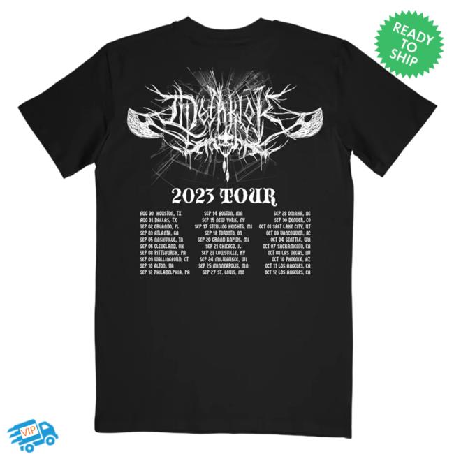 Official Shop Dethklok Store Merch Dethklok Logo Itinerary T-Shirt Official Shop Dethklok Store Merch Dethklok Logo Itinerary T-Shirt