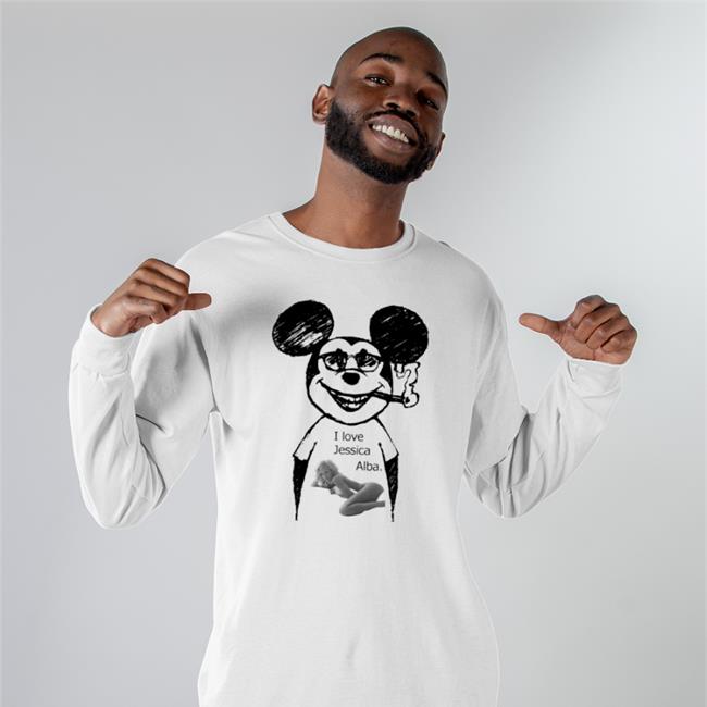 Shirts That Go Hard Mickey Mouse I Love Jessica Alba Long Sleeve