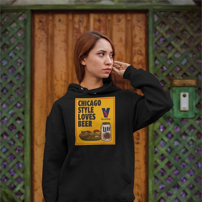 Chicago Style Loves Beer It's Miller Time Hoodie
