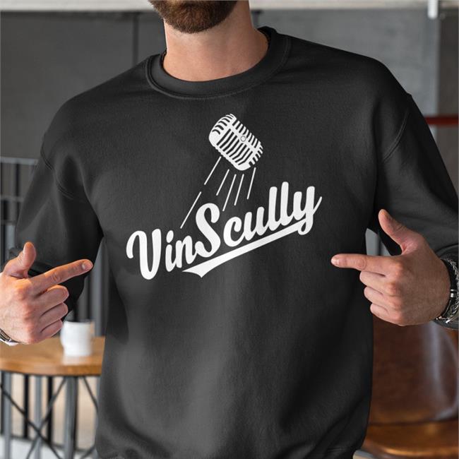 Vin Scully Microphone Sweatshirt Dodgers Etsy
