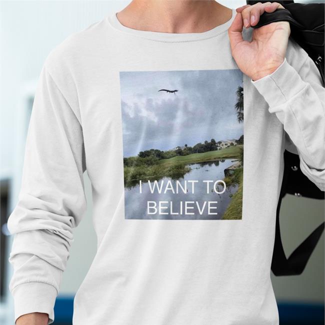 Gators Daily I Want To Believe Shirt Flying Crocodile