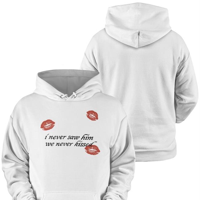 Sabrina Carpenter Merch I Never Saw Him We Never Kissed Hoodie
