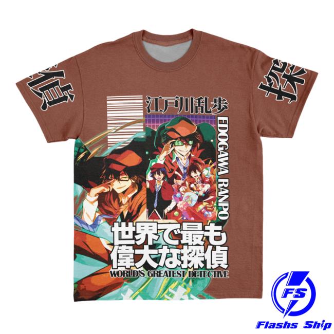Official Anime Ape Clothing Edogawa Ranpo Bungou Stray Dogs Streetwear AOP Pullover Sweatshirt 3D All Over Print Animeape
