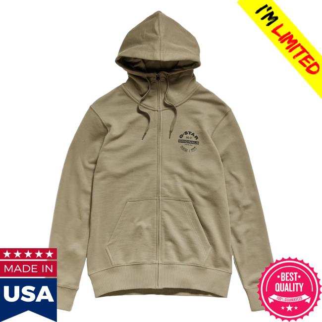 Official G Star Raw Clothing Store Shop G-Star Originals Zip Up Hooded Sweatshirt Shamrock Gstar