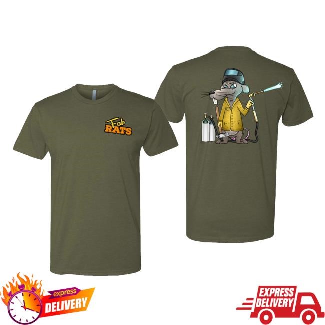 Fab Rats Merch Fab Rats Original Welder Rat Logo Shirt 2024- Military Green