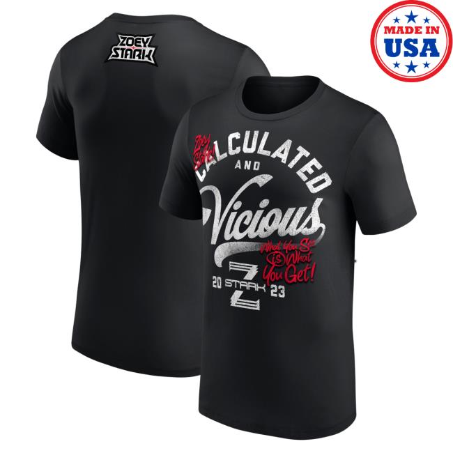 WWE Men's Black Zoey Stark Calculated & Vicious Top Shirt