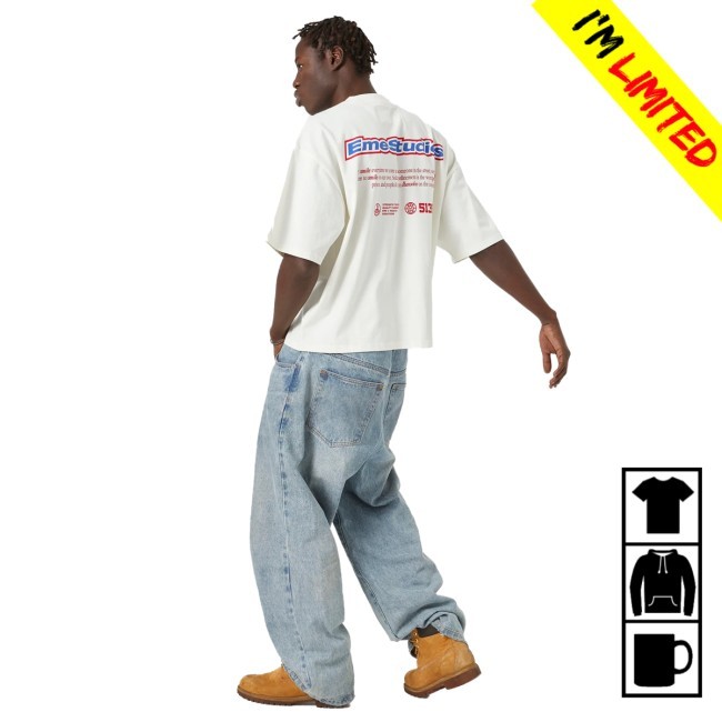 Grin Blued Oversized Tee Tee Shirt