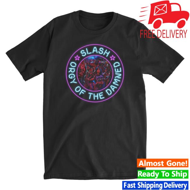 Slash Official Merch Shop Apparel Ootd Cover Art Neon Sign Black Shirt 2024
