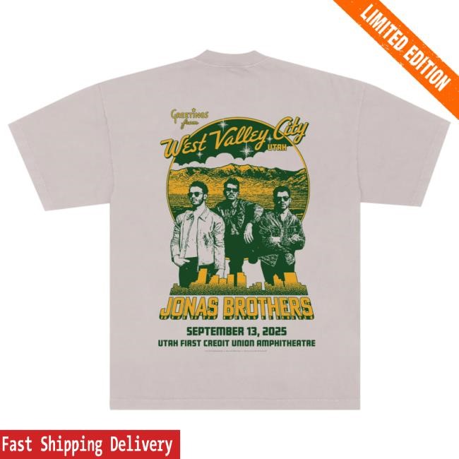 Official Jonas Brothers Merch Store Greetings From Your Hometown - West Valley City, UT Tee