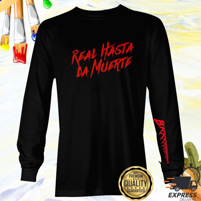 Official Anuel Aa Clothing Store Shop Anuelmerch Real Hasta La Muerte BRRRRRRR Long Sleeve Shirt 2023 Black / Red Anuelaa Merch