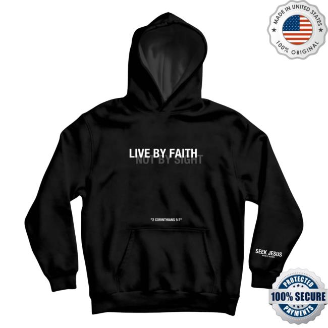 Official Seek Jesus Merch Store Seek Jesus Live By Faith - Crewneck Seek Jesus Apparel Clothing SeekJesus