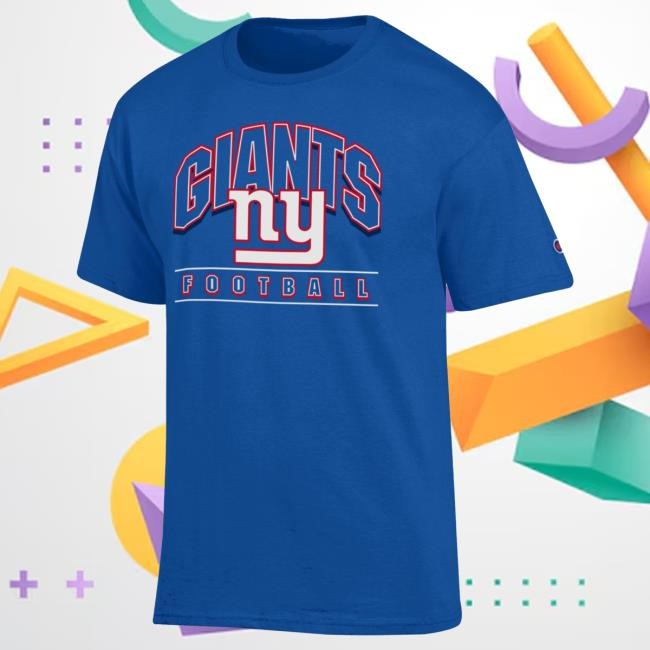 Official Men's Champion Royal New York Giants Football T Shirt