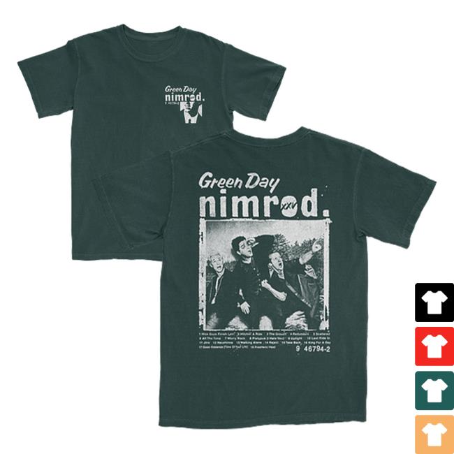 Official Green Day Merch Store Shop Green Day Nimrod XXV Lookout Tshirt GreenDay