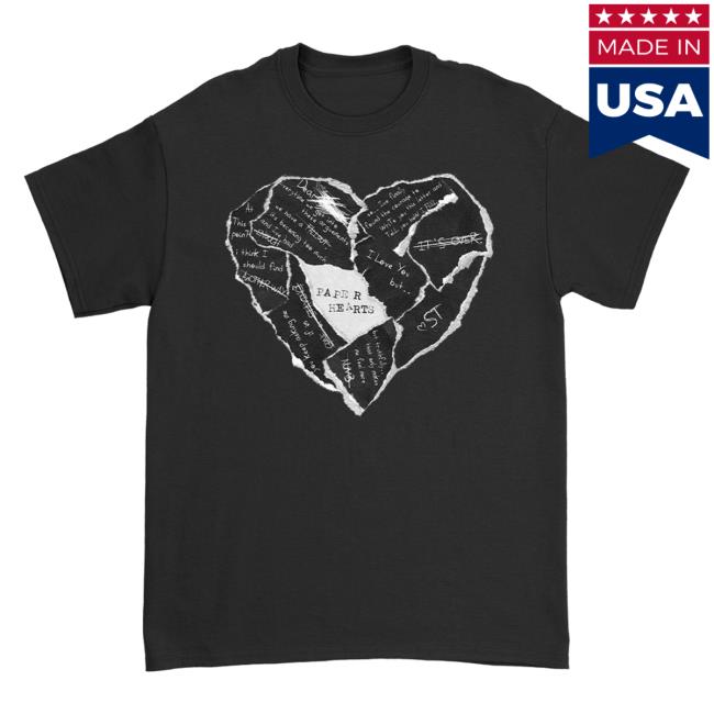 Official Sleep Theory Merch Store Shop Paper Hearts Popover Shirt (Black) SleepTheory