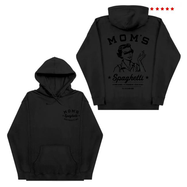 Official Eminem Merch Store Slim Shady Eminem Mom's Spaghetti Chef Hood (Black On Black) Eminem Apparel Clothing Shop SlimShady