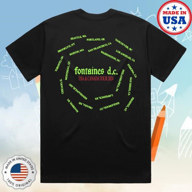 Fontaines D.C. Romance USA & Canada Tour Black Shirt Fontaines Band Apparel Merch