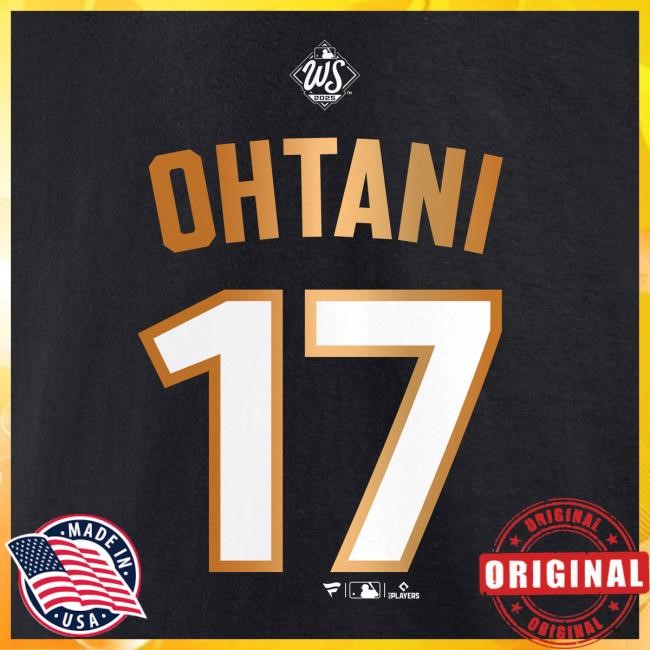 Men's Los Angeles Dodgers Shohei Ohtani Fanatics Black 2025 World Series Champions Name & Number New Shirt Official MLB Shop