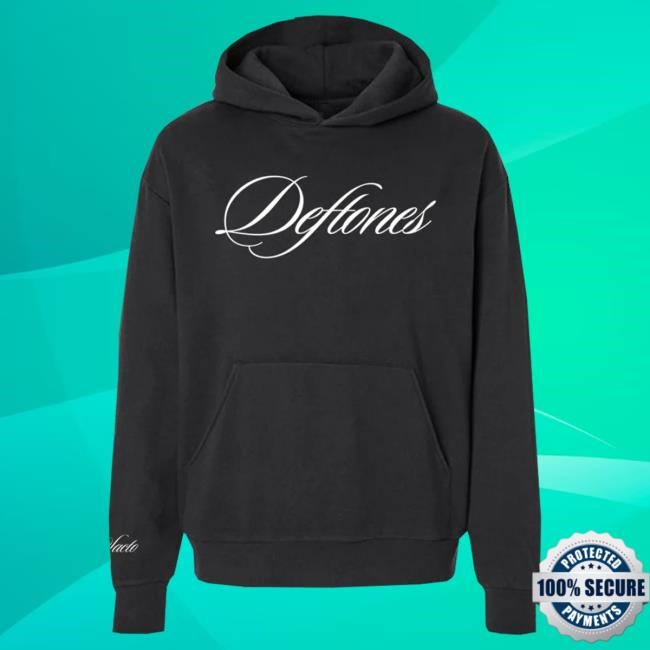 Official Deftones Merch Store Deftones Embroidered Script Logo Pull Over Hoodie Deftones Shop