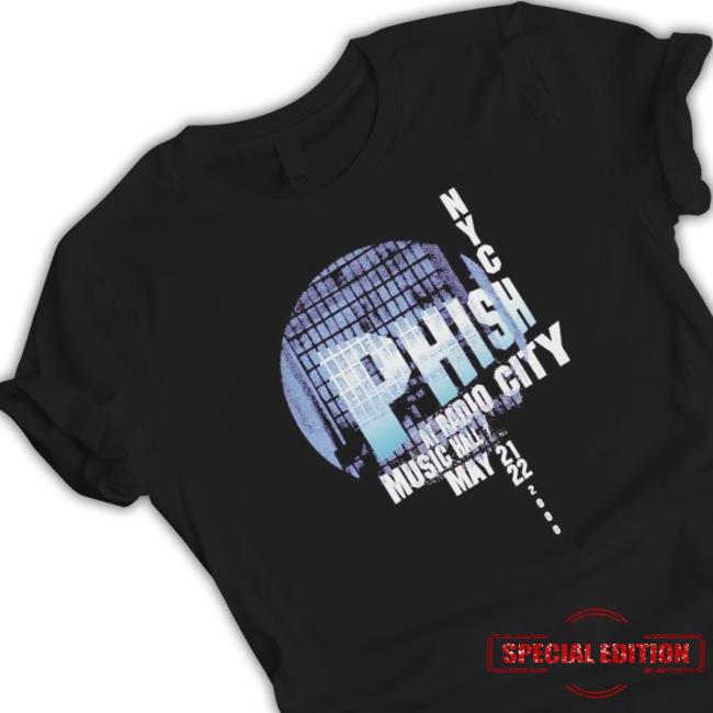 Official Top phish Radio City 2000 May 21th and 22th Music Hall Shirt