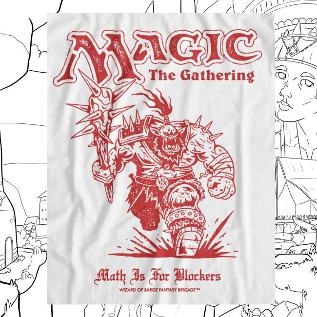 Wizard of Barge Math Is For Blockers Tee Magic the Gathering