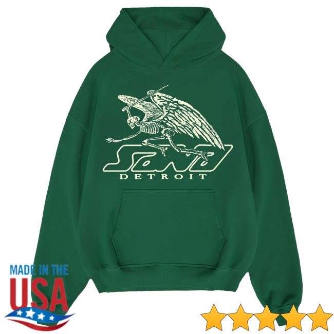 Official Sana Detroit Apparel Sana X Halloween Guardian Hooded Sweatshirt - Green SanaDetroit