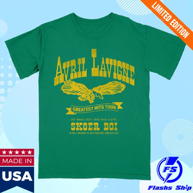 Avril Lavigne Merch Sk8er Boi Green Retro Shirt