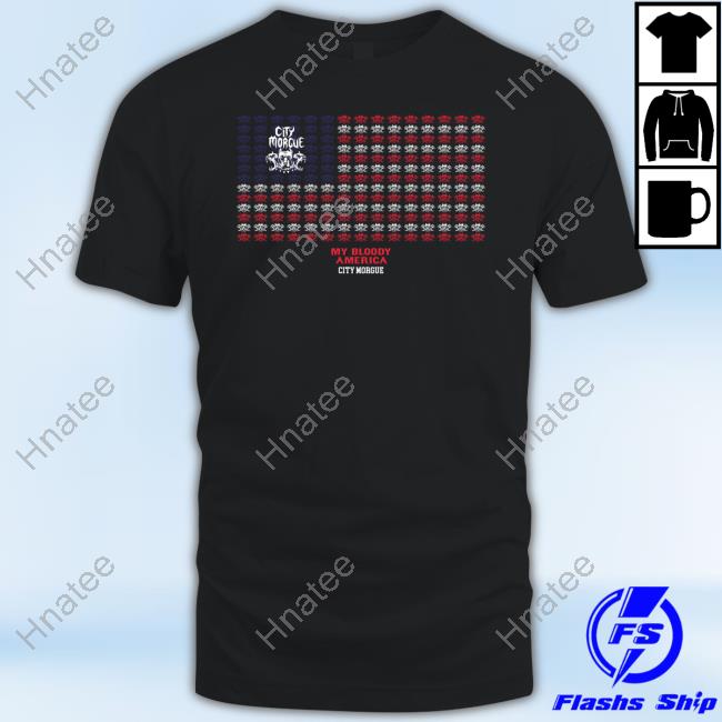 Official City Morgue Merch City Morgue My Bloody America Flag Tee Citymorgueofficial