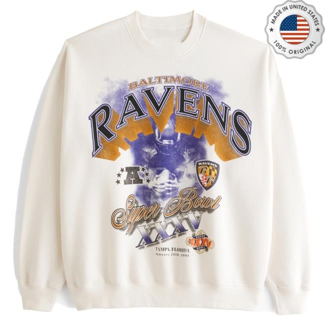 Official Abercrombie And Fitch Shop Baltimore Ravens Graphic Crewneck NFL by Abercrombie