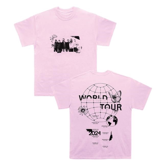 Maroon 5 Official Merch Maroon 5 World Tour Tee - Pink Maroon 5 Official Merch Maroon 5 World Tour Tees - Pink