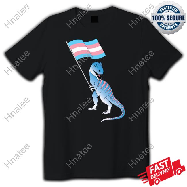 Official Trans Dinosaur Pride Flag Lbgt Gay Lesbian T-Shirt Trans People Getting Common Ws Commontransws