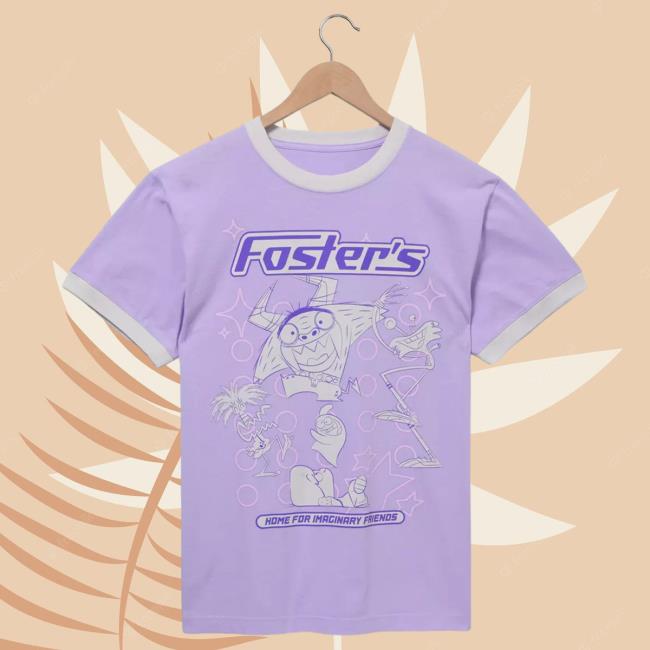Official Box Lunch Merch Store BoxLunch x Cartoon Network Foster's Home For Imaginary Friends Tonal Portrait Ringer Shirt Box lunch Clothing Shop