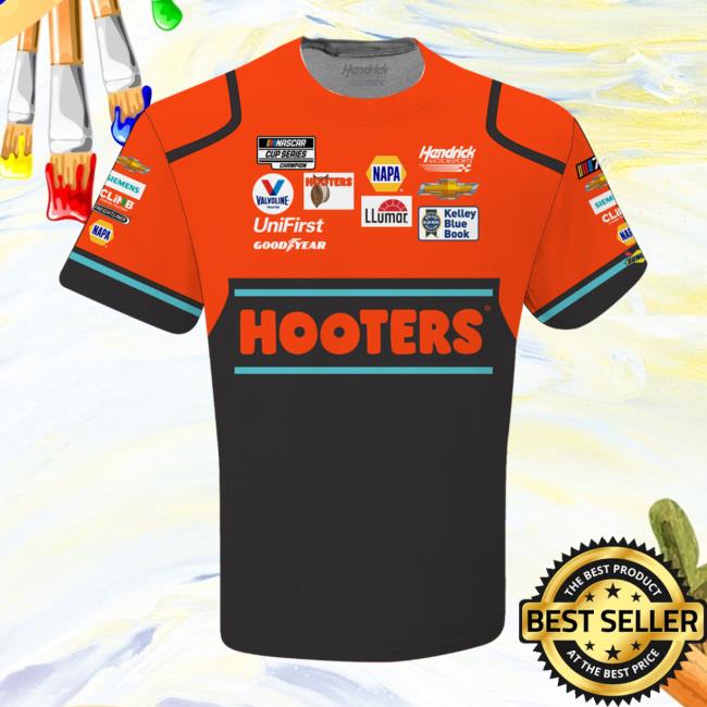 Official Nascar Store Merch Shop hase Elliott Hendrick Motorsports Team Collection Orange/Black Sublimated Uniform Hooded Sweatshirt