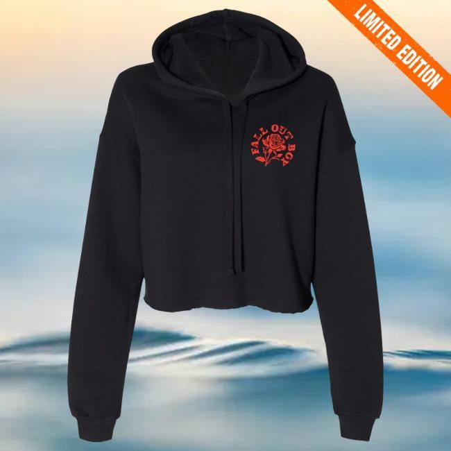 Official Fall Out Boy Merch Store Rose Crop Hooded Sweatshirt FallOutBoy
