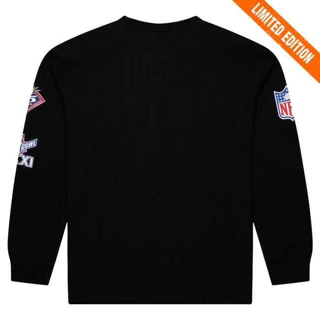 Official New York Giants Men's Mitchell & Ness Black New York Giants Training Camp Vintage Logos Long Sleeve New Shirt NewYorkGiants