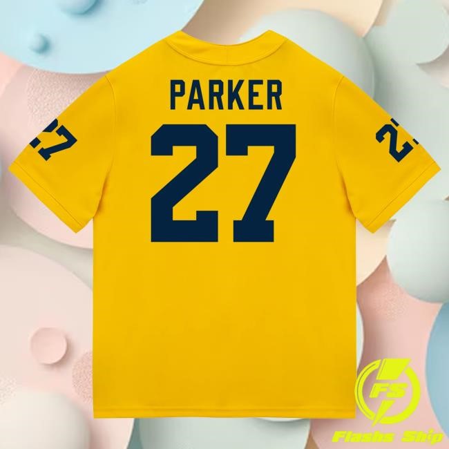 Michigan Wolverines #27 Jasper Parker Student Athlete Maize Football Jersey Tshirt The M Den Shop Official