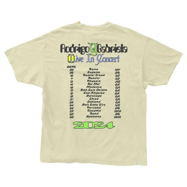 Official Rodrigo Y Gabriela Merch Rodgab Land And Water 2024 Tour Hot Shirt