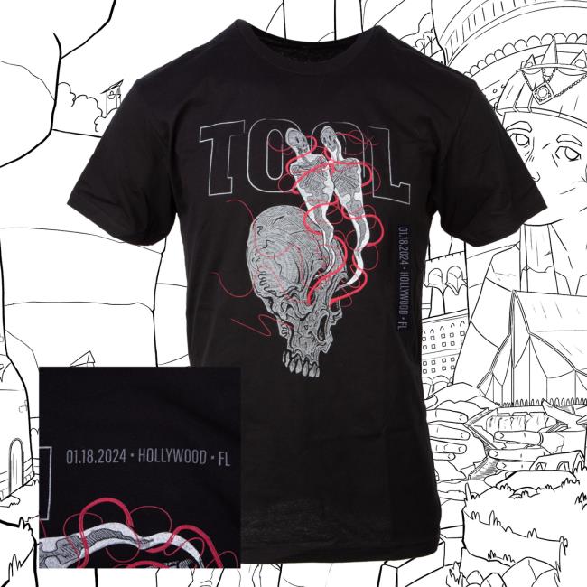 Official Tool Muisc Band Clothing Store Shop 2024 Tour New Shirt - Hollywood, Fl (Night 1) ToolBand ToolMusic Merch