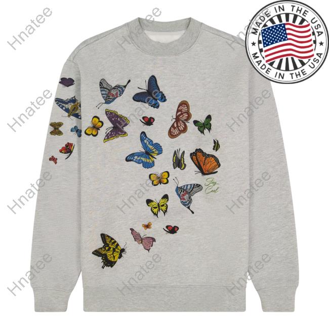 Official Stay Cool Clothing Store Staycool Butterfly Crewneck Heather Grey StaycoolNyc