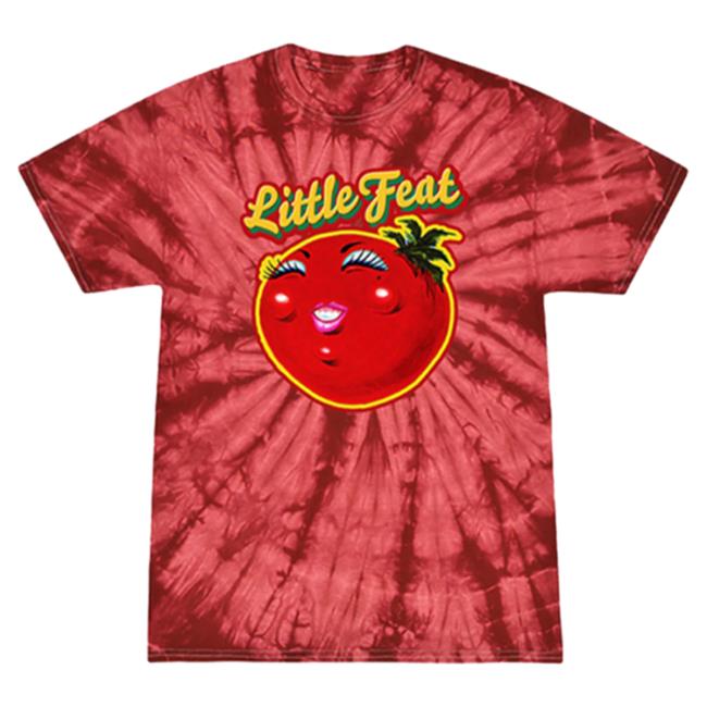 Official The Merch Collective Little Feat Columbus Tomato Red Tie Dye T-Shirts LittleFeat