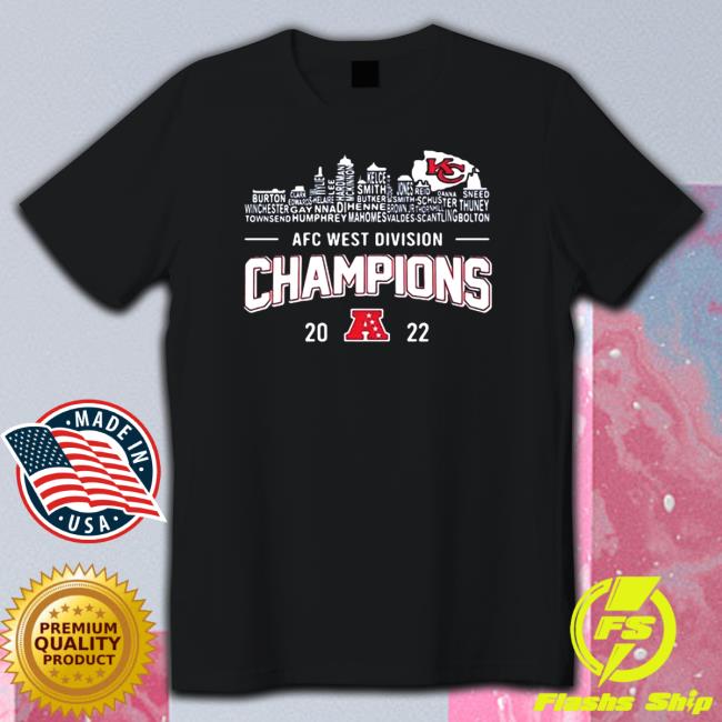Official Kansas City Chiefs Name Players Skyline AFC West Division Champions 2022 Sweatshirt