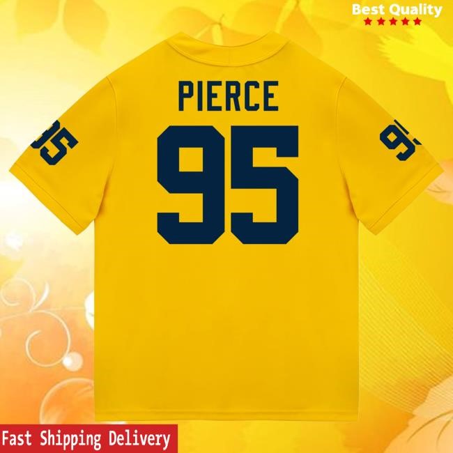 Michigan Wolverines #95 Trey Pierce Student Athlete Maize Football Jersey New Shirt The M Den Shop