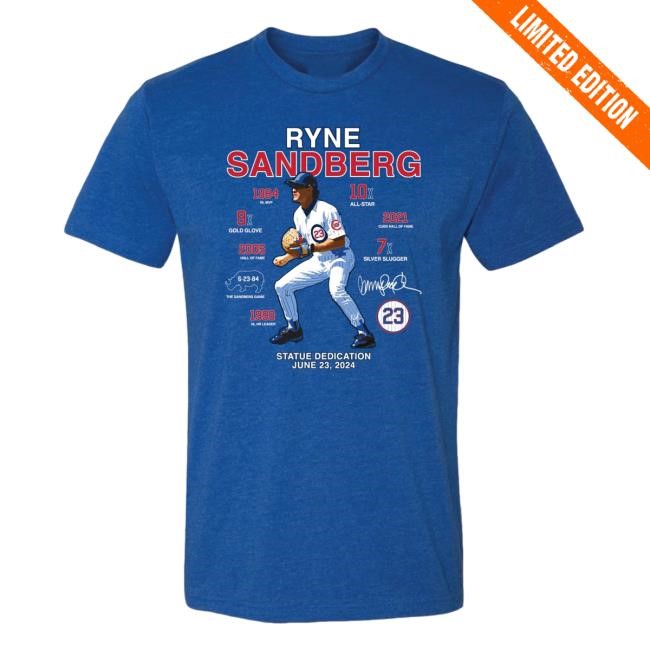 Official Obvious Shirts Ryne Sandberg Statue Tee Shirt
