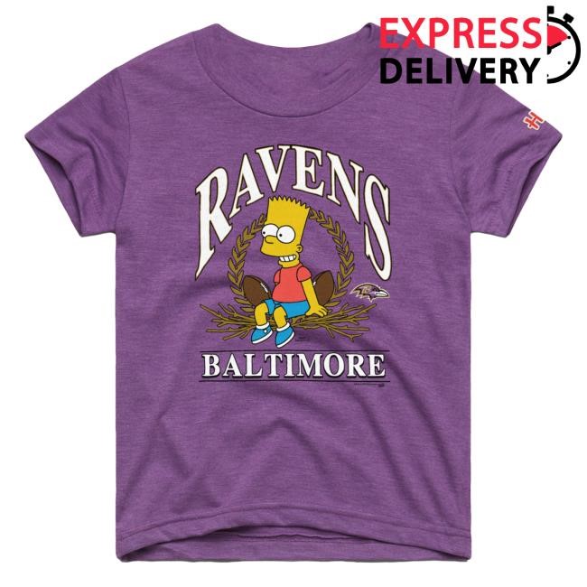 Official Baltimore Ravens Homage x The Simpsons Youth Top Shirt - Purple