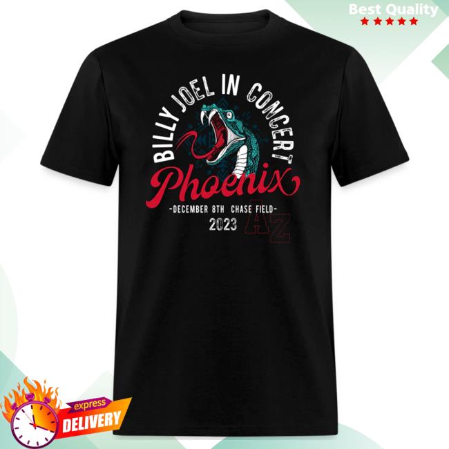 Official Billy Joel Merch Store Billy Joel "12-8-23 Phoenix Event" Black Shirts Online Exclusive Billy Joel Shop BillyJoel